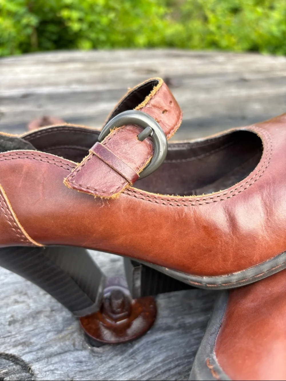 b.o.c. Women's Sz6.5 Brown Mary Jane Heels with Buckle#322
